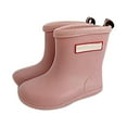 thumbnail image 2 of Kids Rain Boots Girls Sizes 2.5-3 Years Boys Easy On Little Kid Short Lightweight Day Durable Waterproof Adorable Comfortable Rainy Baby Shoes, 2 of 6
