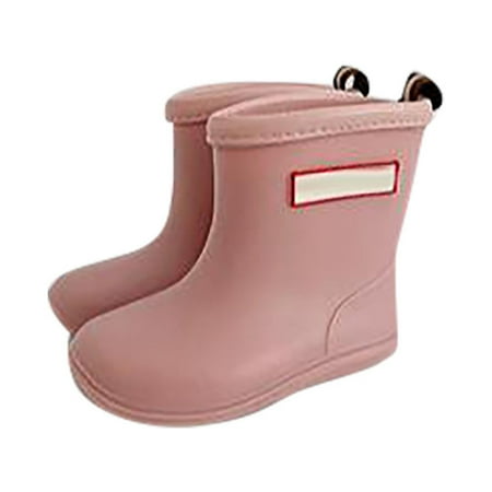 

NIJNFCLOTH Rain Boots Baby Kids Easy on Rain Shoes Boots for Toddler Little Kid Short Rain Boots Lightweight Rainy Day Shoes Toddler Boy Rain Boots (Color:White Size:9-12 Months)