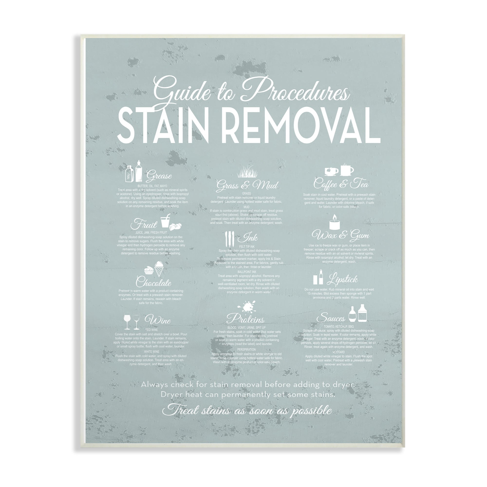 the stupell home decor collection guide to procedures stain removal mud up calender