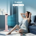 thumbnail image 4 of KISSAIR 35" Tower Fan Portable Floor Fans with Remote Control & 12H Timer 3 Speeds Wind 3 Modes, Pink, 4 of 7