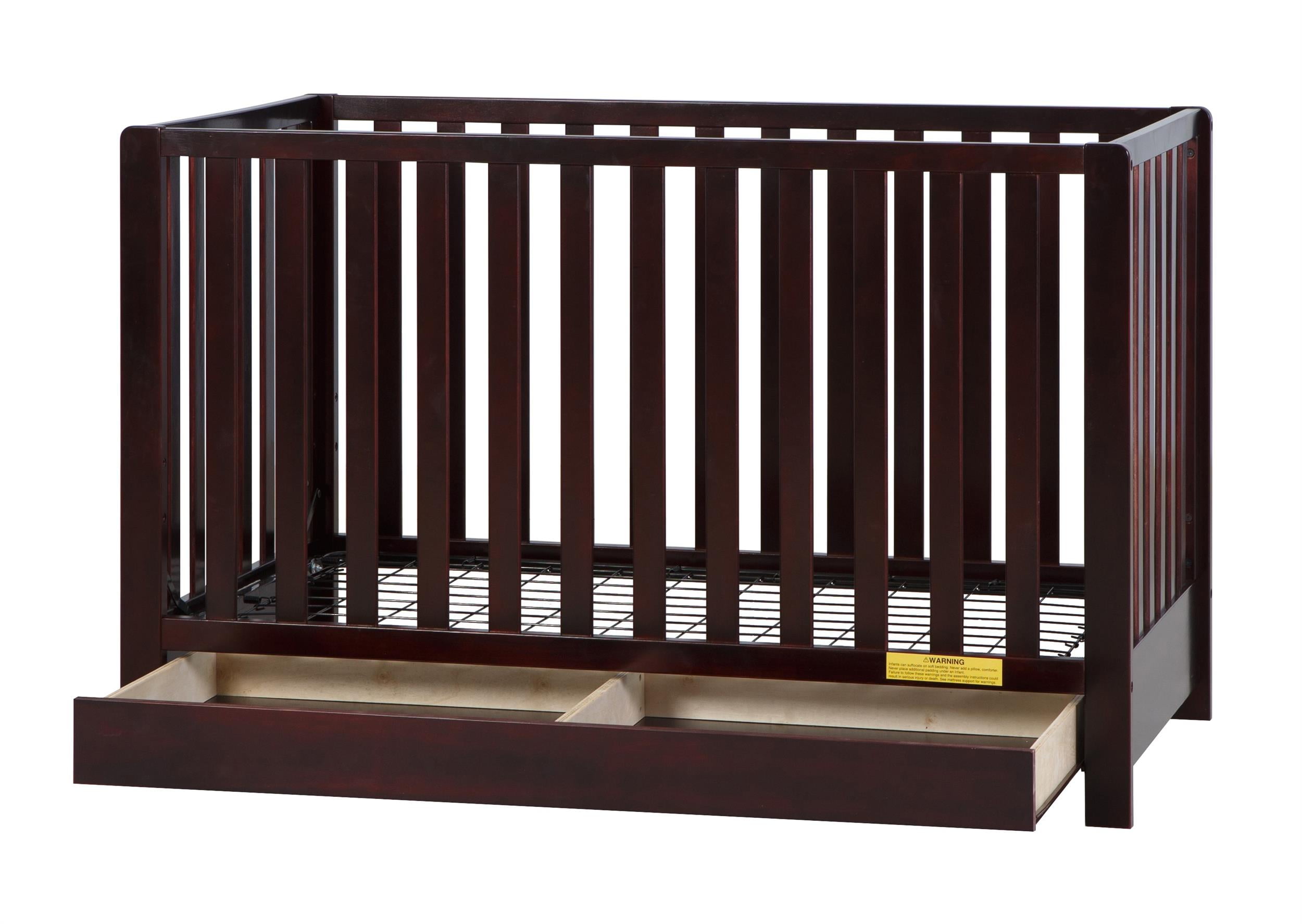 AFG Baby Furniture Emma 4-in-1 Convertible Crib with Drawer, Espresso