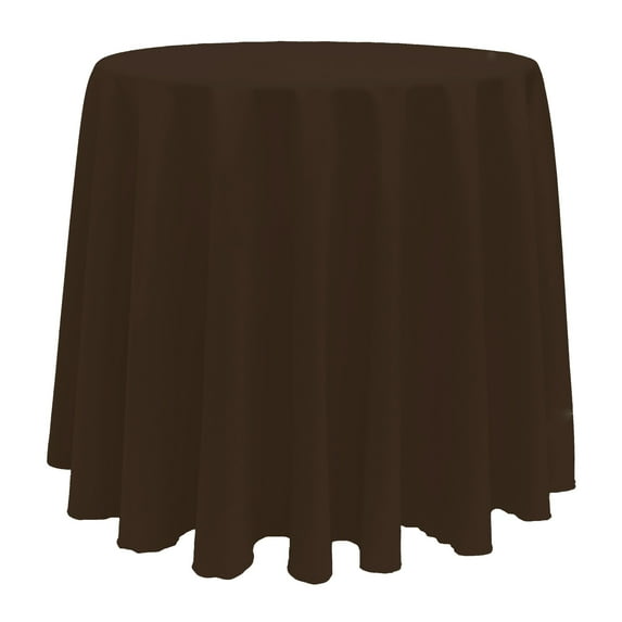 Ultimate Textile (2 Pack) 114-Inch Round Polyester Linen Tablecloth - for Wedding, Restaurant or Banquet use, Chocolate Brown