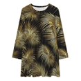 thumbnail image 2 of Palm Leaf Print Fabric Loose Dress Evening Dress Summer Dresses for Women Luxury Dress Long Sleeved Dress, 2 of 4
