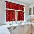 thumbnail image 6 of Christmas Kitchen Curtains Snowflakes Window Curtains and Valances Set 36 Inch, Red Snow Short Tier Curtains for Kitchen, Winter Xmas Small Kitchen Decor, 6 of 6