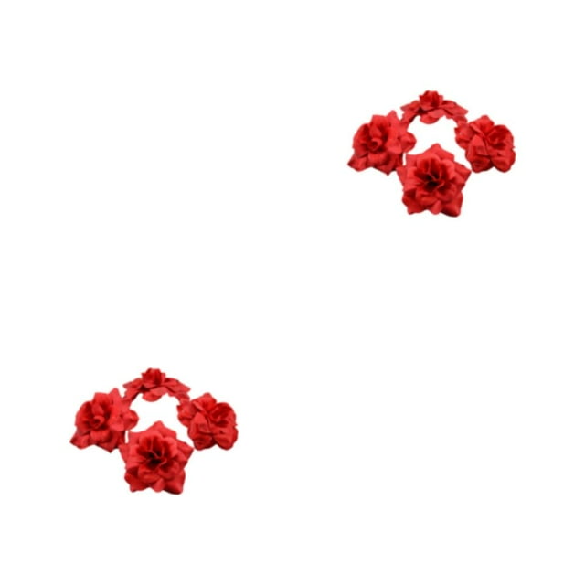 Thinsony 50pcs Fiber Realistic Appearance Fabric For Stunning Bouquets And Decor Wedding Wide Application Birthday Soft Texture Red 4.5cm 2Set
