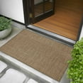 thumbnail image 5 of Brown 2x3 Door Mat Rug, Farmhouse Burlap Solid Beige Color Modern Linen Texture Non-Skid Rubber Backing Large Rectangle Rugs - Living Room Bedroom Home Office, Indoor Floor Mat Carpets Washable Rug, 5 of 9