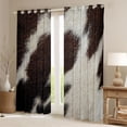 thumbnail image 2 of Homewish Brown White Cowhide Curtains Pack of 2 (42x84 Each),Cattle Hide Print Curtains Blackout,Rustic Farmhouse Bedroom Curtains For Teens,Super Cozy Room Decor, 2 of 6
