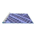 thumbnail image 2 of Ahgly Company Machine Washable Indoor Round Checkered Blue Modern Area Rugs, 6' Round, 2 of 4