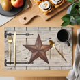 thumbnail image 2 of Texas Star Vintage Placemats Set of 12 Retro Brown Berry Wooden Place Mats Indoor Wipeable Table Mats Washable Cloth Dining Table Placemats for Kitchen Holiday Party Home Decor 13x19 Inch, 2 of 9