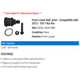 thumbnail image 2 of Front Lower Ball Joint - Compatible with 2012 - 2017 Kia Rio 2013 2014 2015 2016, 2 of 2