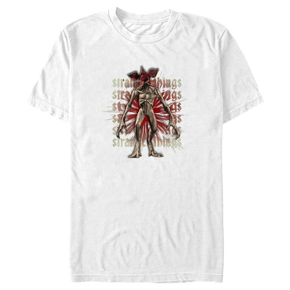 Netflix Men's Stranger Things Demogorgon Monster Logo Stacked Graphic T-Shirt