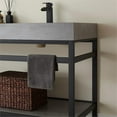 thumbnail image 2 of Funes 72" Double Sink Bathroom Vanity in Matte Black Frame Gray Top No Mirror, 2 of 8