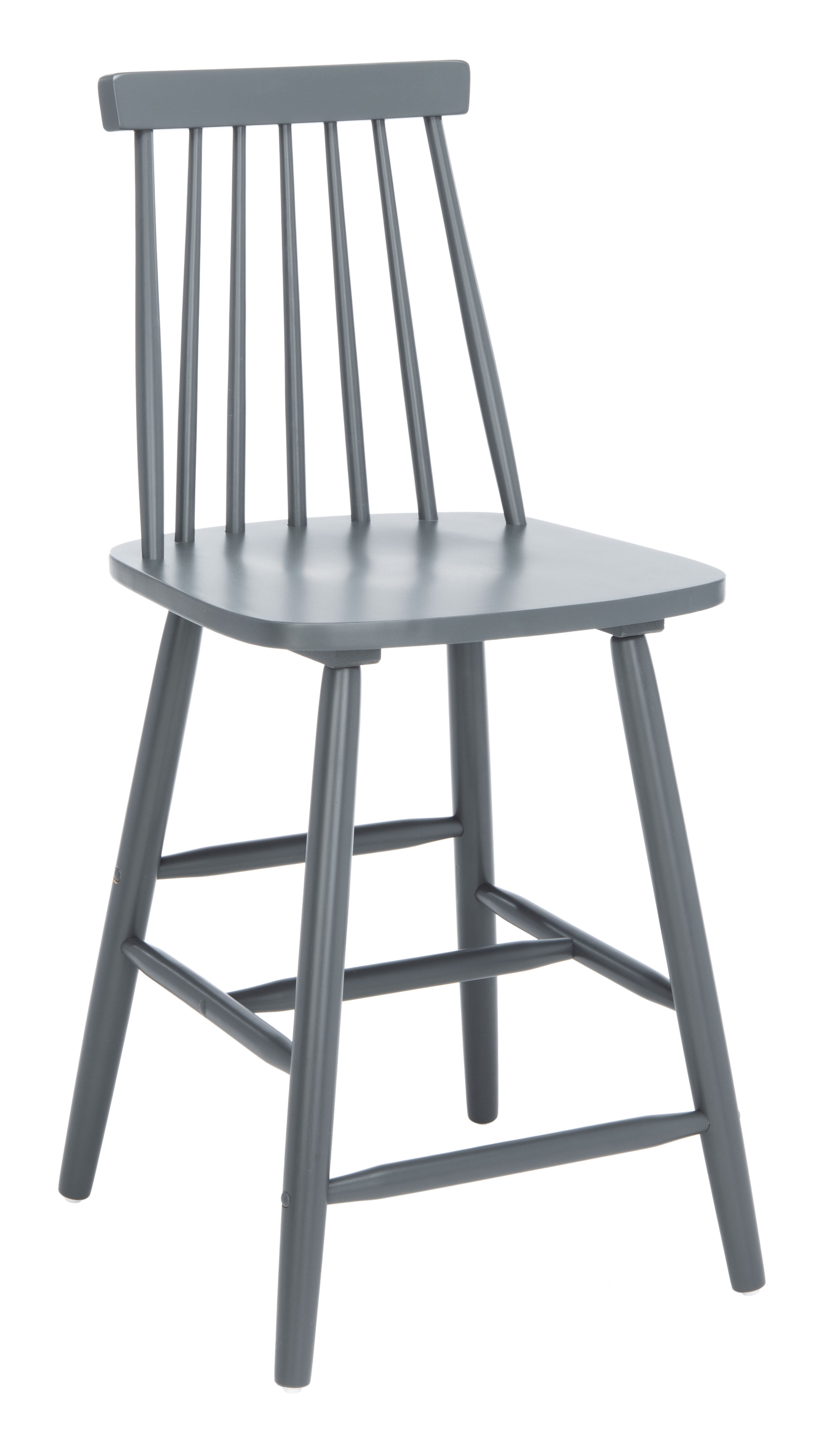 SAFAVIEH Beaufort Solid Spindle Back Counter Stool with Footrest, Grey
