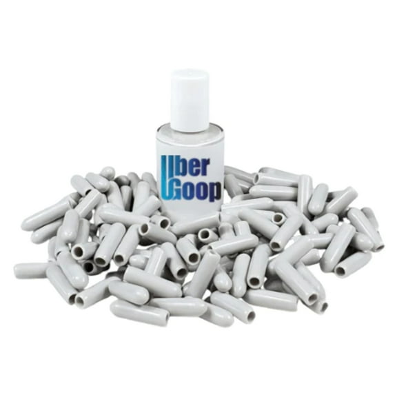 Uber Goopâ„¢ Light Grey Dishwasher Rack Repair Coating Kit w/130 caps - 1/2 oz