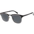 thumbnail image 2 of Classic Metal Horn Rimmed Square Sunglasses Polarized Lens 49mm (Black / Smoke), 2 of 4