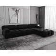 thumbnail image 3 of Sdorens Modular Sectional Sofa,L-Shaped Sofa Velvet Couch Free Combination Sofa,3-Seat Sofa with Ottoman for Living Room and Apartment,Black, 3 of 11