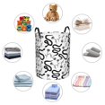 thumbnail image 4 of Gukieu Hand Drawn Snake Print Round Dirty Clothes Bag, Waterproof Standing Home Bathroom Storage Basket Car Trunk Storage Bag-Medium, 4 of 6