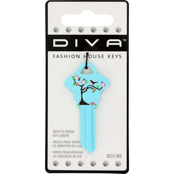 Hillman 87042 Decorative Blank Key, Schlange #68 SC1, Home Key, Birds in a Tree, Brass