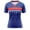 Blue, variant on Women Soccer T-Shirt Raglan Top Football V Neck Colombia/France Tee Casual Short Sleeve Top Summer Graphic Tee Tops M