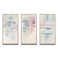 thumbnail image 2 of Designart "Muted Pastels - A Quiet Oasis I" Abstract Liquid Ink Framed Wall Art Set Of 3 - Blue Modern Frame Gallery Set For Office Decor, 2 of 6