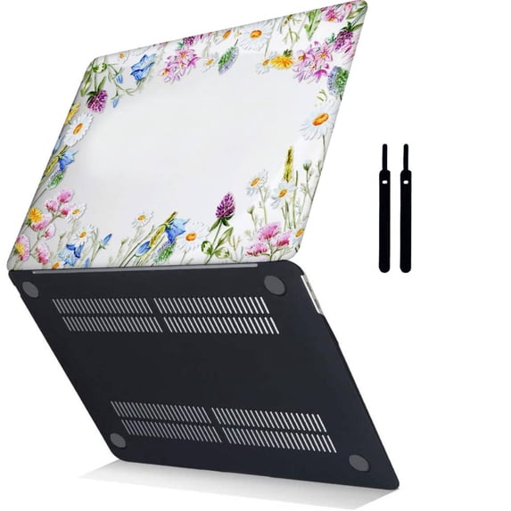 Hard Case Cover Compatible Newest MacBook Air 13 inch( Retina Display & Touch ID, 2018 - 2022) Cable Tie Model A1932 A2179 A2337 m1, Flowers 45