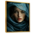 thumbnail image 2 of Designart "Serene Beauty In Sapphire Hues I" Fashion Woman Floater Framed Canvas Prints, 2 of 5