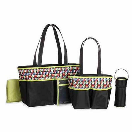 Baby Boom 5-Piece Diaper Bag Set, Circle Print