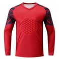 thumbnail image 2 of ZDHoor Youth Boys Padded Goalie Shirt Print Long Sleeve Goalkeeper Jersey Training Football T-Shirts Red 14-16, 2 of 4
