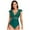 Green-03, variant on Womens Tummy Control Swimsuit V Neck One Piece Bathing Suits Slimming Lace-up Ruffle Swimwear