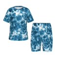 thumbnail image 1 of Balery Blue Tie Dye Conjunto de Pijama Infantil de Manga Corta con Estampado – Ropa de Dormir de Algodón Suave-Small, 1 of 6