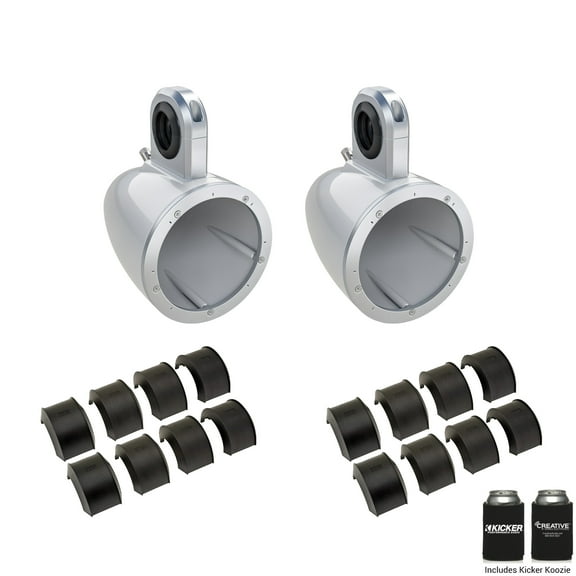 Kicker KMTESW White 6.5" Empty Wake Tower/Roll Bar Enclosures with KMTAP Adapter Pack for UTVs