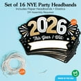 thumbnail image 2 of Big Dot of Happiness Hello New Year's Eve Party Headbands, 2026 New Years Resolution Party Hats, New Year Party Favors, 2026 NYE Party Decorations, Black, Gold, Set of 16, 2 of 5