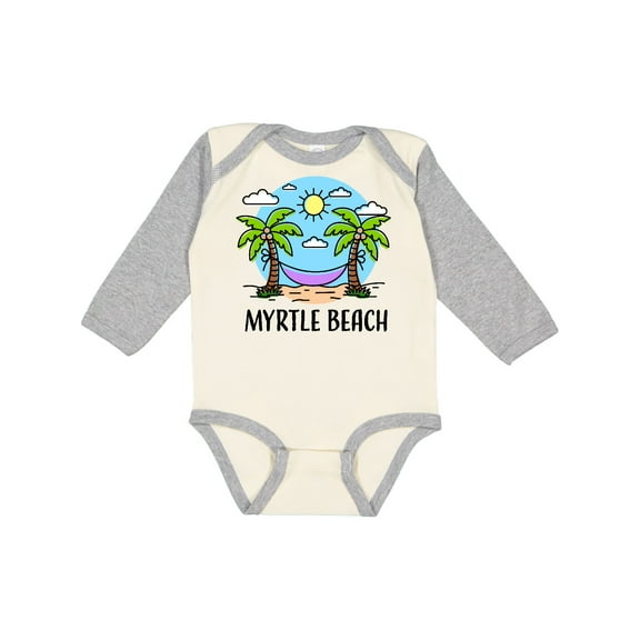 Inktastic Summer Vacation in Myrtle Beach Boys or Girls Long Sleeve Baby Bodysuit
