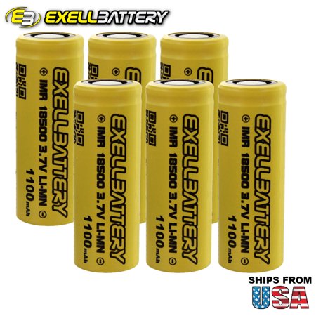 6x IMR 18500 3.7V Li-Ion (LiMN) 1100mAh 15A Rechargeable Battery Mod Vape