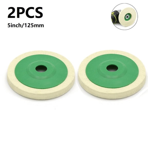 2pcs 5 Inch 125mm Wool Polishing Wheel Buffing Pads Angle Grinder Wheel Felt Polishing Disc For Metal Marble Glass Ceramics