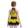 thumbnail image 2 of TSSOE Kids Girls Sequin Jazz Dance Outfit Sparkle Ballet Gymnastics Leotard Feather Skirt Dress Performance Dancewear Yellow 8, 2 of 4