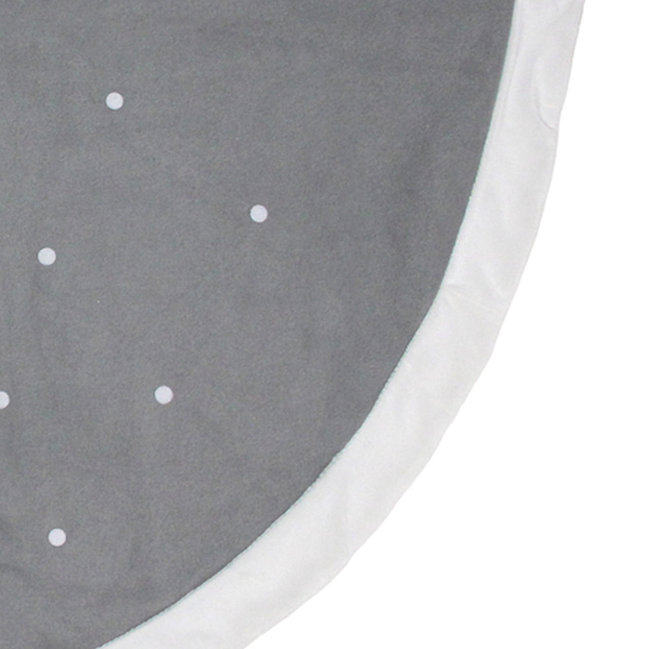 48" Gray and White Traditional Happy Santa Christmas Tree Skirt