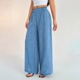 thumbnail image 5 of Endives Linen Pants Women Solid Color Spring Summer Loose High Waist Straight Leg Pant Casual Pants Wide Leg Pants For Women, 5 of 7