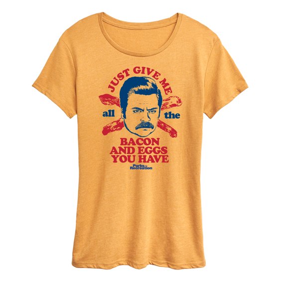 Parks and Recreation - Ron Bacon Eggs - Women's Short Sleeve Graphic T-Shirt