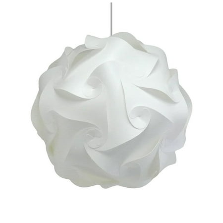 

Akari Lanterns Small Swirl 11” wide Warm White Glow Modern & Unique Ceiling Hanging Light Fixtures / Swag Plug in or Hardwire as Pendant Lamp Shade - Spiral bulb included Easy to install