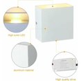 thumbnail image 3 of Luces de pared LED, lámpara de pared interior moderna, iluminación de 2 piezas, lámpara de pared LED de 6 W, lámpara de pared arriba y abajo de 3000 K para sala de estar, dormitorio, pasillo [Clase, 3 of 5