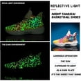 thumbnail image 3 of Bolognifi Unisex Fluorescent Basketball Shoes Sneakers Super Light High Top Graffiti Style Combat Basketball Boots, 3 of 7