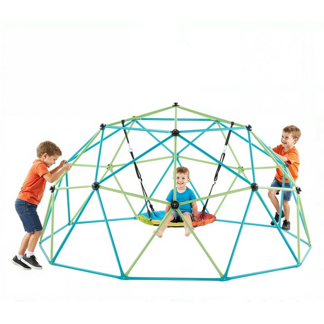VEVOR Climbing Dome 10FT Geometric Dome Climber with Saucer Swing 1000LBS Loads