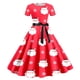 thumbnail image 3 of Vestidos Casuales Para Mujer, Vestido de Fiesta de Noche de Manga Corta Con Estampado Navideño de Los Años 50, 3 of 3