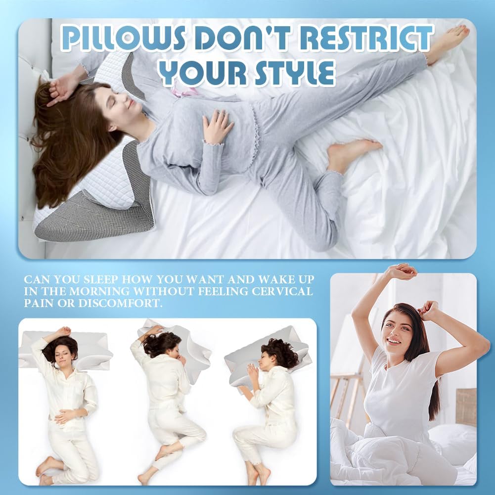 Airway Pro Sleep Apnea Pillow, Airway Pro Cervical Pillow - All-Night Neck Support, Ergonomic Pillows for All Sleeping Positions, for Neck Pain Relief, Breathable and Not Stuffy, Improve Sleep
