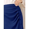 thumbnail image 4 of DARING DIVA Women's High Waist Ruched Bodycon  Leisure Midi Pencil Skirt S Royal Blue, 4 of 7