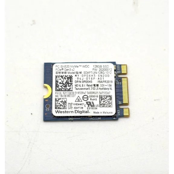Open Box WESTERN DIGITAL 128GB SSD SN520 NVME PCIE GEN3 - BLUE