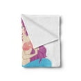 thumbnail image 2 of Mermaid Soft Flannel Fleece Throw Blanket, Mermaid Playing with Her Hair Folk Mythical Character Princess, Cozy Plush for Indoor and Outdoor Use, 50" x 70", Turquoise Fuchsia White, by Ambesonne, 2 of 5