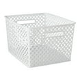 thumbnail image 3 of (2 pack) Mainstays Large White Decorative Plastic Storage Basket, 14.7 in x 12 in x 8.5 in, 3 of 10