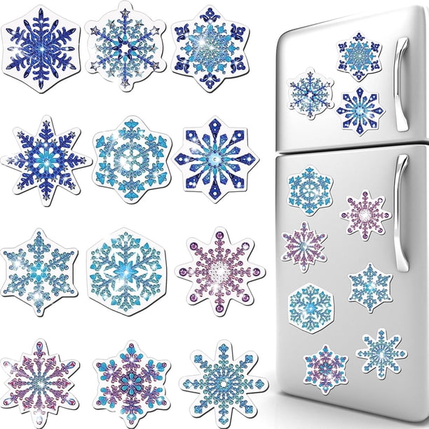 Refrigerador con imanes Cgtredaw Mosaico Diamantes 12 Uds Coche copo Nieve